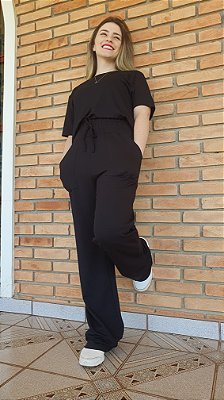 Conjunto Calça Pantalona e Blusa manga curta