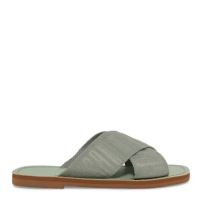 Rasteira Flat Verde Tiras Cruzadas Pistache