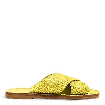 Rasteira Santa Lolla Flat Hot Oliva Tiras Cruzadas