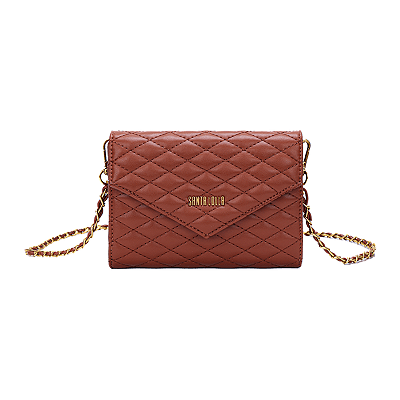 Bolsa Carteira Matelassê Soft Marrom Nuts Alça Transversal