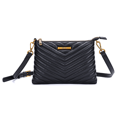 Bolsa Pequena Material Soft Preta Alça Transversal