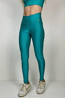 Calça Legging Pock Seaward Winner cor Jade com bolso