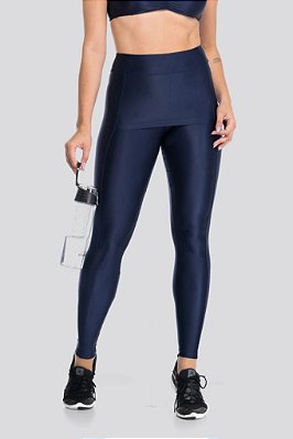 Legging Cover Mulher Elástica - Azul marinho/grafite/preto