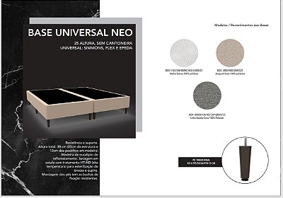 Base Box Universal Neo - Cinza Claro - Altura 25cm - 178x198