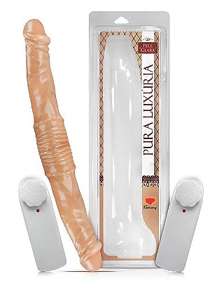 Pênis para Dupla Penetração com Vibro - 43,7cm X 5cm