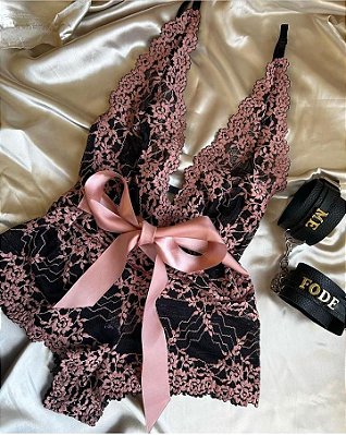 Boby Bicolor Preto com Rose