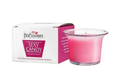 Vela Sexy Candy Hidratante Aroma de Morango com Champanhe