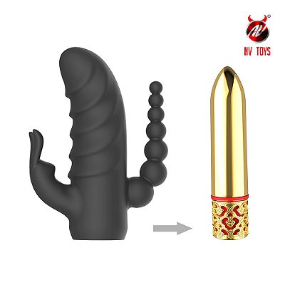 Asta - Vibrador com dois plugs para estimulo duplo