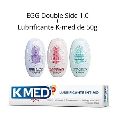Kit Love EGG 1.0 - EGG Double Side 1.0 + Lubrificante  K-MED 50g