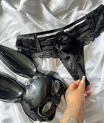 Tanga Fio Coelhinha Safadinha + Mascara de Coelha