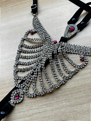 Calcinha Frente Strass Borboleta