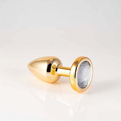 Plug LESS P Dourado Com Pedra - HARD