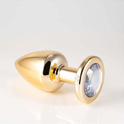 Plug LESS G Dourado Com Pedra HARD