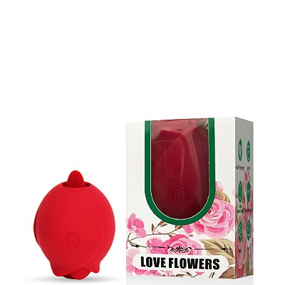 Estimulador Recarregável em Formato de Rosa com Língua e Controle via Aplicativo – LOVE FLOWERS