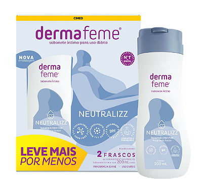 Kit Sabonete Líquido Íntimo Dermafeme Neutralizz com 2 Unidades De 200ml