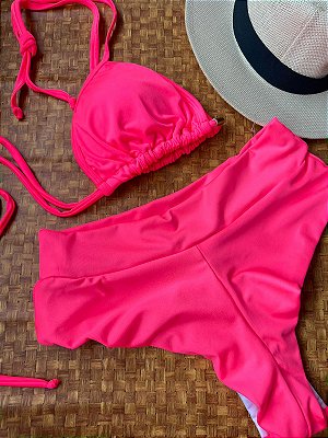Conjunto Cos Alto Fio Duplo + Cortininha bojo removível