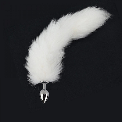 Plug Anal de Rabo Branco tamanho P