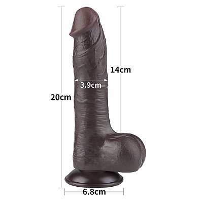 Kevin Chocolate - Prótese Realística 20x3,9 cm - Sliding Skin Dual Layer Dong Flesh