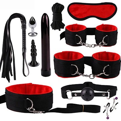 KIT DE ACESSORIOS SADO, VIBRADOR E PLUG ANAL