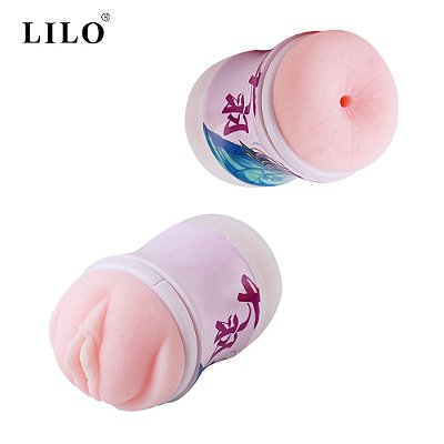 Masturbador masculino duplo, em uma das pontas vagina e na outra ponta ânus