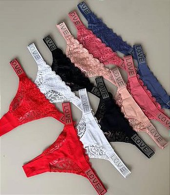 Calcinha Strass e Renda Fio dental