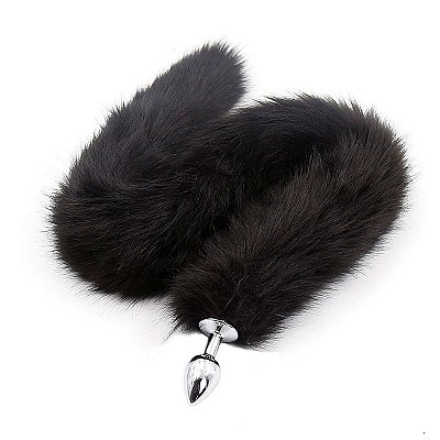 Plug Anal Rabo de Raposa - 80cm - Preto - Tamanho P