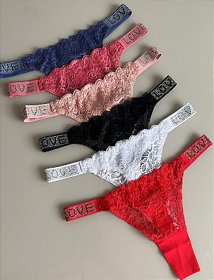Calcinha Strass Love com Renda