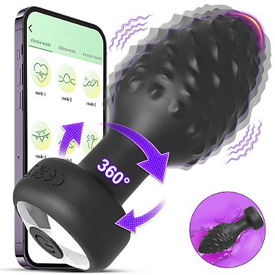 Plug Anal em Silicone com 10 Modos de Vibração e Rotação e Controle por App - YOUVIBE