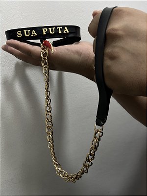 Coleira erótica - Sua Puta com pingente de Pimenta 🌶️