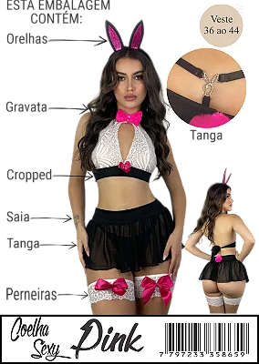 Fantasia Erótica de Luxo - Coelhinha Pink