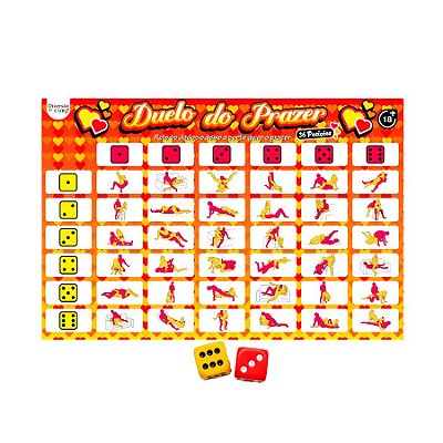 Duelo do Prazer 36 Posições Jogo de Tabuleiro com Desafios Eróticos Diversão ao Cubo