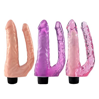 Pênis Duplo 21.5x4,5cm com Vibrador Multivelocidade - YOUVIBE