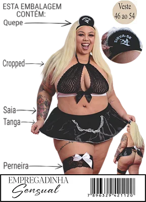 Fantasia Erótica de Luxo Plus Size - Empregada Sensual