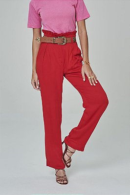 Calça Reta Feminina Clochard vermelha