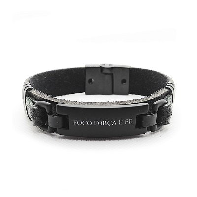 Pulseira de Couro Classic - Mantra Black