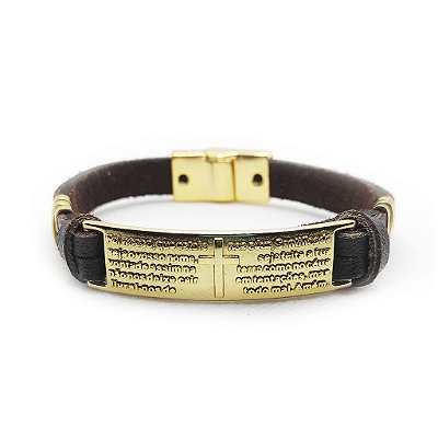 Pulseira de Couro Classic - Pater Nostet Gold