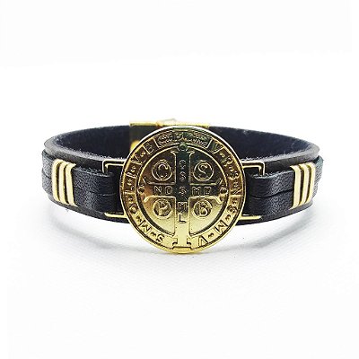 Pulseira de Couro Classic - São Bento Gold
