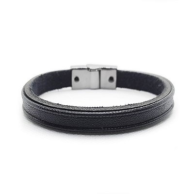 Pulseira de Couro Classic - Grécia Black