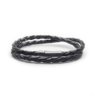 Pulseira de Couro Classic - Simply Black