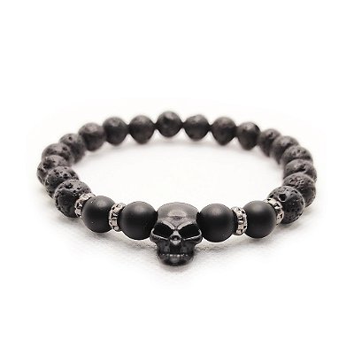 Pulseira de Pedras Naturais - Death Vulkano