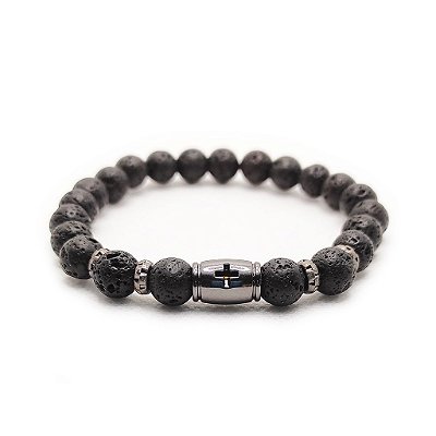 Pulseira de Pedras Naturais - Vulkano Black