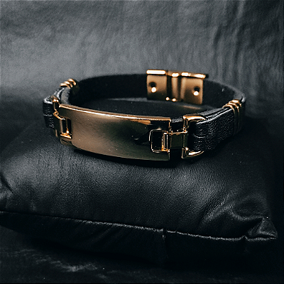 Pulseira de Couro Classic - Dom Black