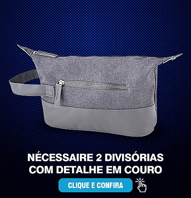 Nécessaire com detalhe em couro