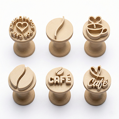 Kit Carimbos Marcador Brigadeiro Café, Eu Amo Café Cafeteria