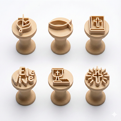 Kit Carimbo Para Brigadeiro Páscoa Cristã Religião Kit 6 Unid