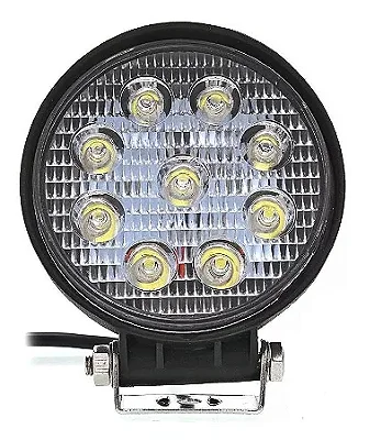 PAR FAROL DE MILHA AUXILIAR REDONDO 9 LEDS