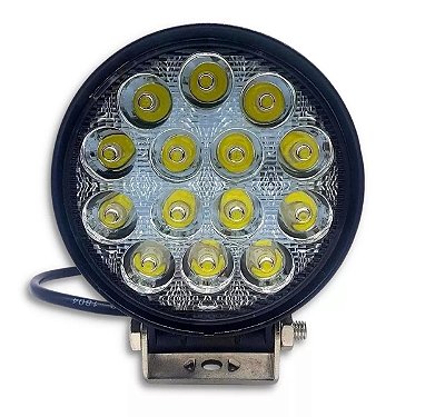 PAR FAROL DE MILHA AUXILIAR REDONDO 14 LEDS (MINI) BIVOLT
