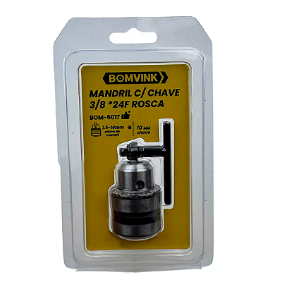 Mandril Com Chave 3/8 24f Rosca 1.5-10mm