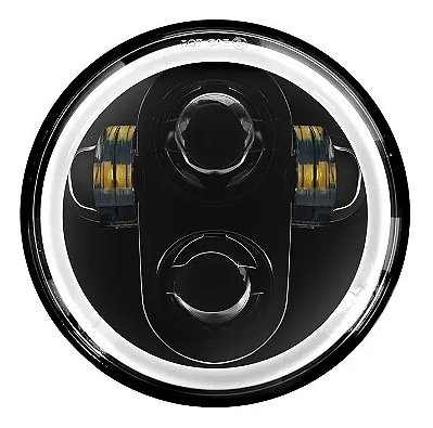 FAROL LED ANGEL EYES H4 DRL 5.75 POL (146mm) caminhão, moto, buggy, variant 12v/24v