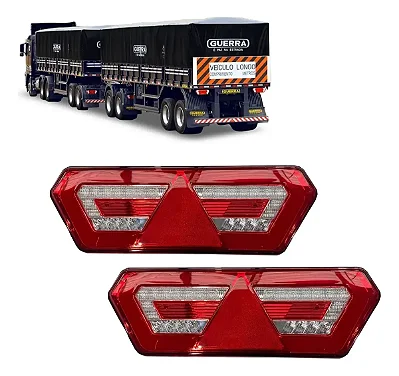 Par Lanterna Traseira Guerra Diamond Carreta Bivolt